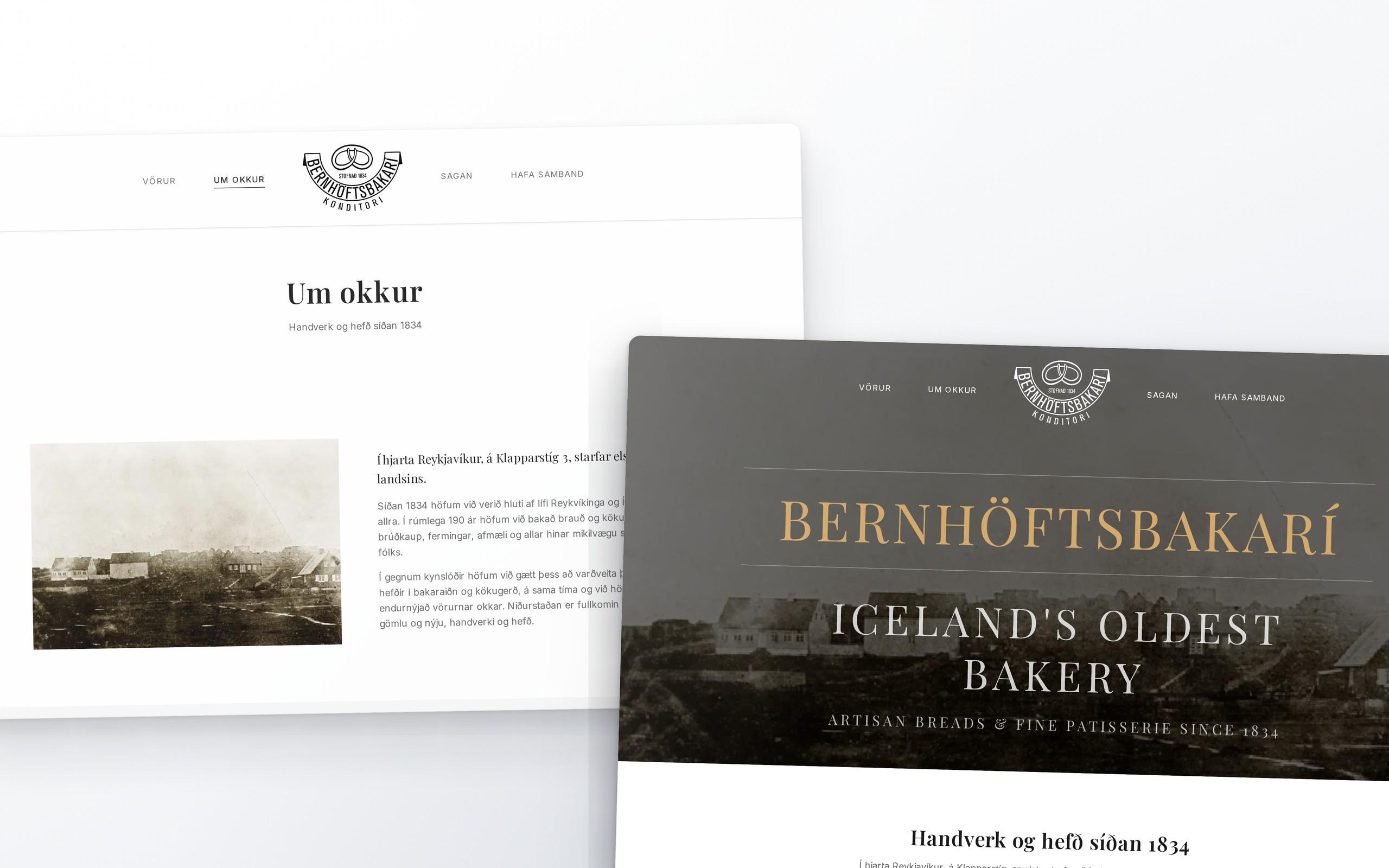 Vefsíðuverkefni fyrir Bernhöftsbakarí